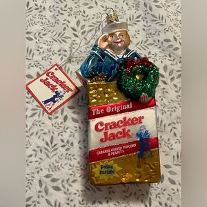 Vtg Kurt Adler Large Cracker Jack Holiday Christmas Ornament Glass